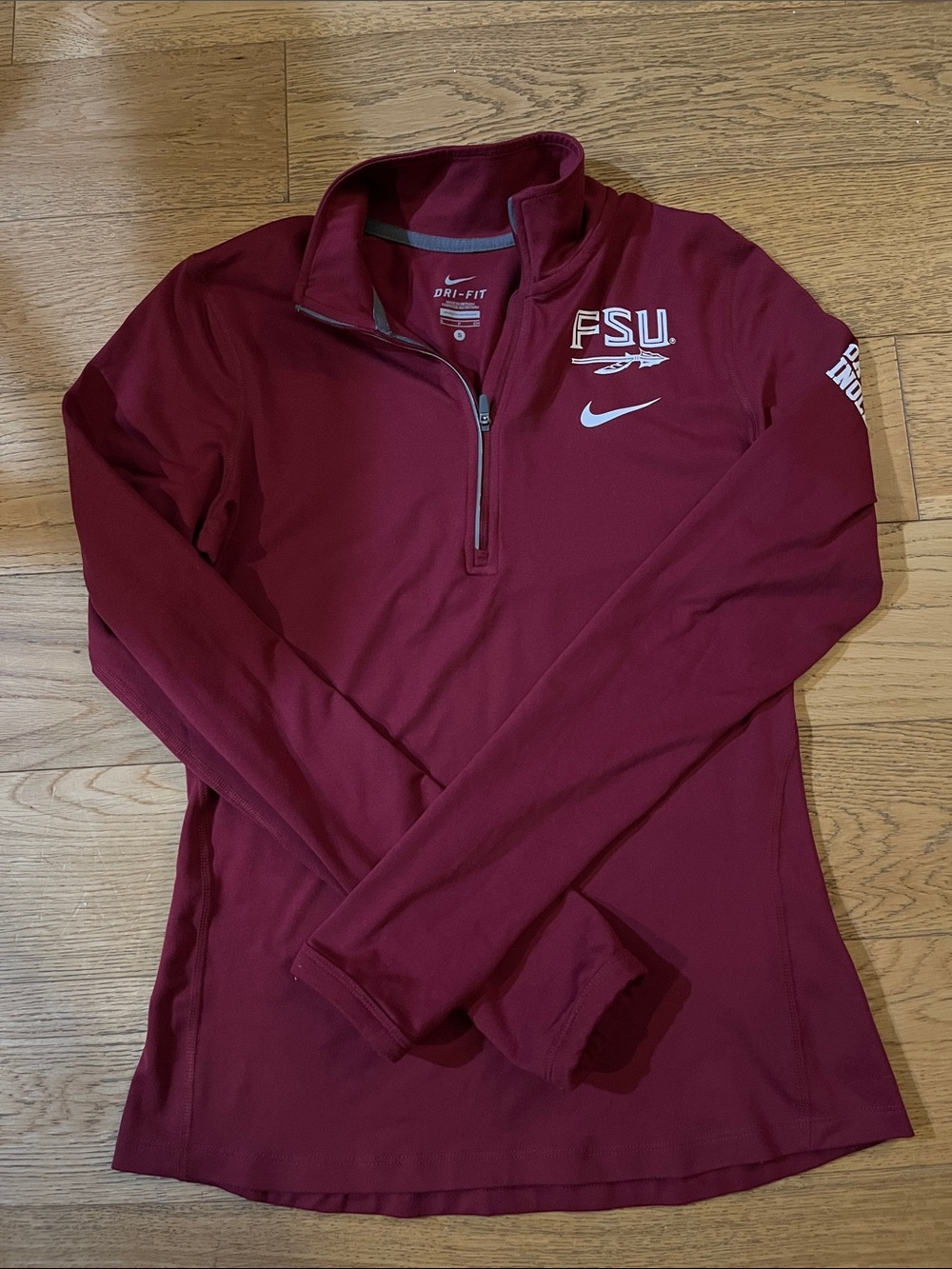Nike Maroon FSU Dri-FIT Quarter Zip Pullover Small